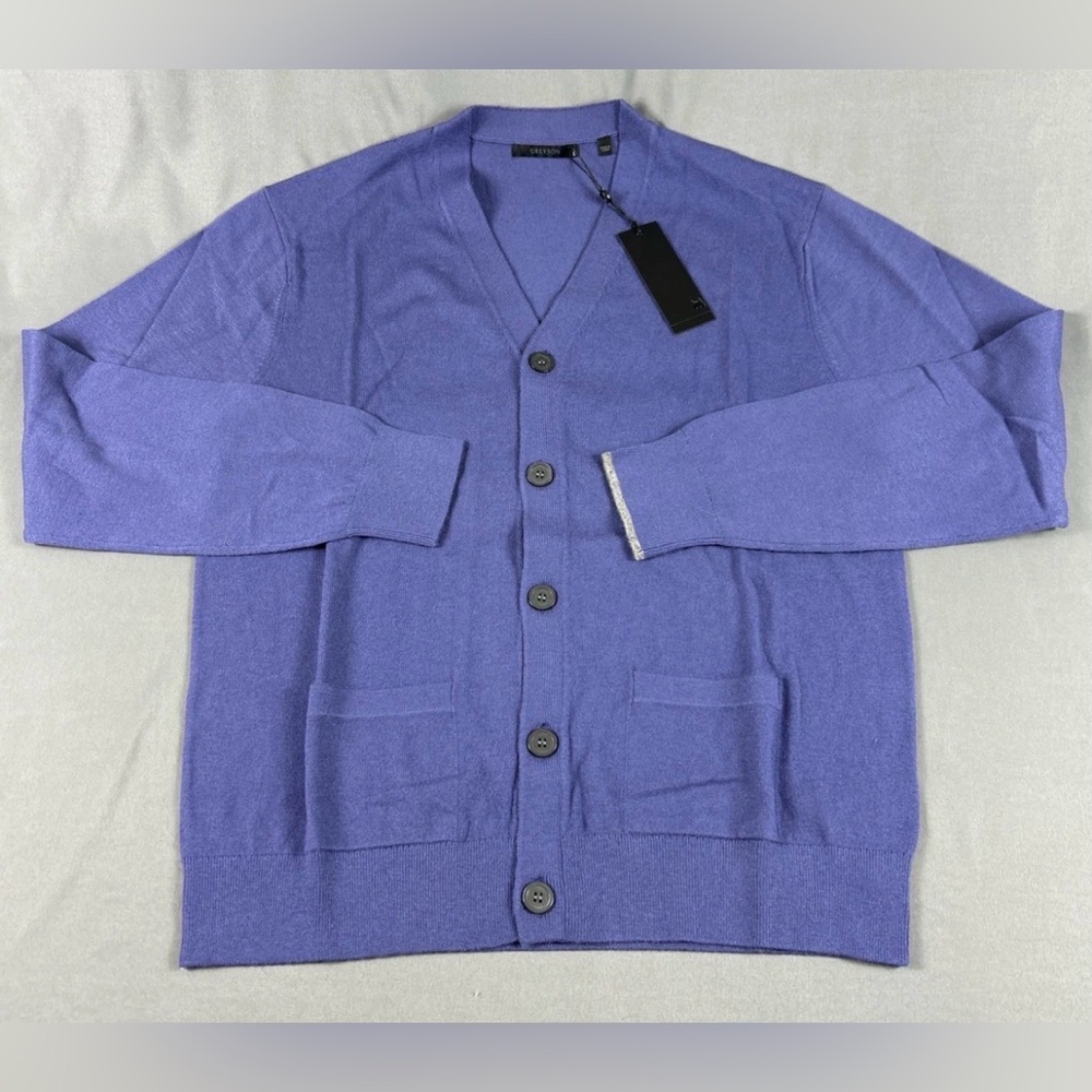 Greyson Sweater Cheyenne Cardigan Large Honeycreeper Purple Nylon Wool Acrylic